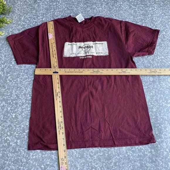 Hard Rock Cafe Cologne Germany T-Shirt Short Sleeve Maroon Red‎ XL - Picture 4 of 6